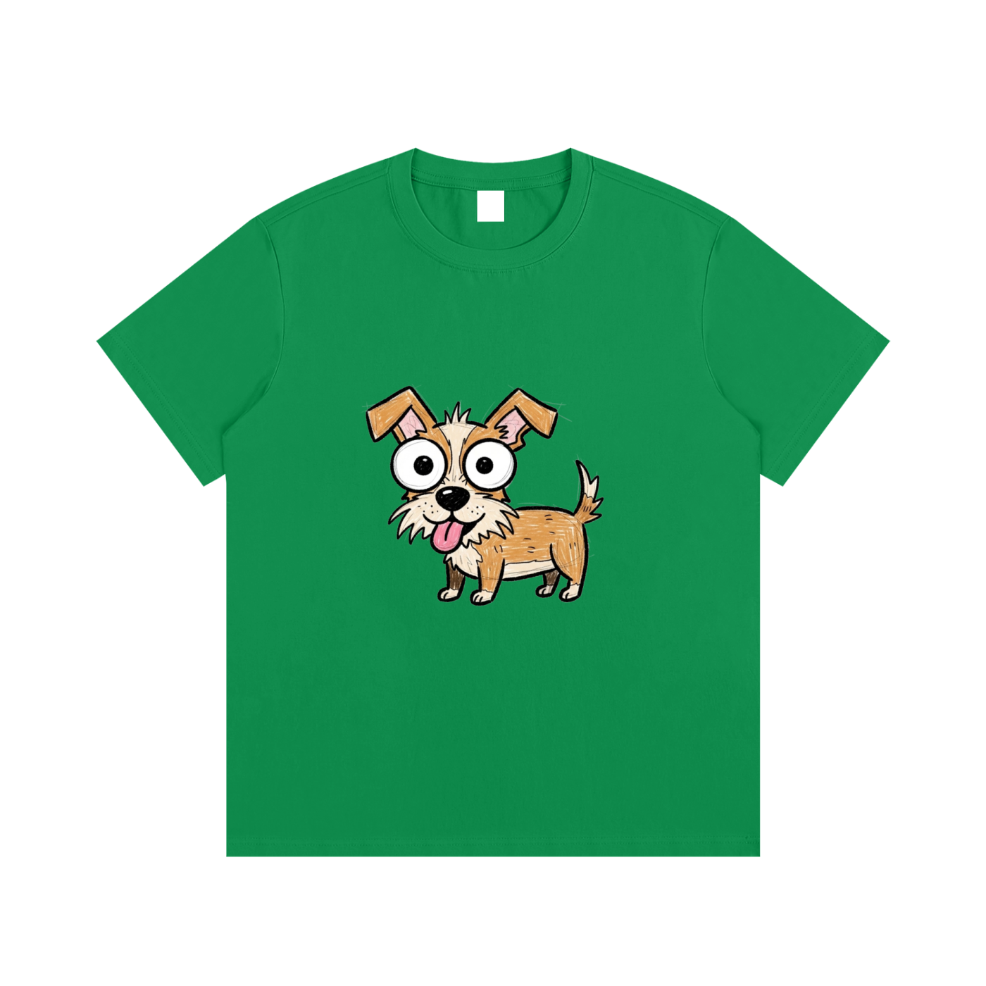 Big-Eyed Scruffy Pup
 Cotton T-Shirt