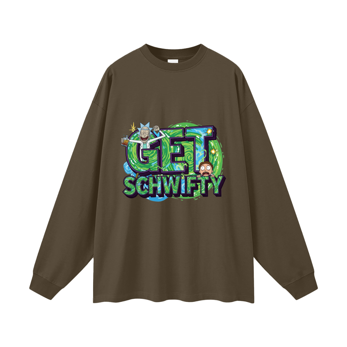 Get Schwifty Rick & Morty Oversized Unisex Long Sleeve T-Shirt