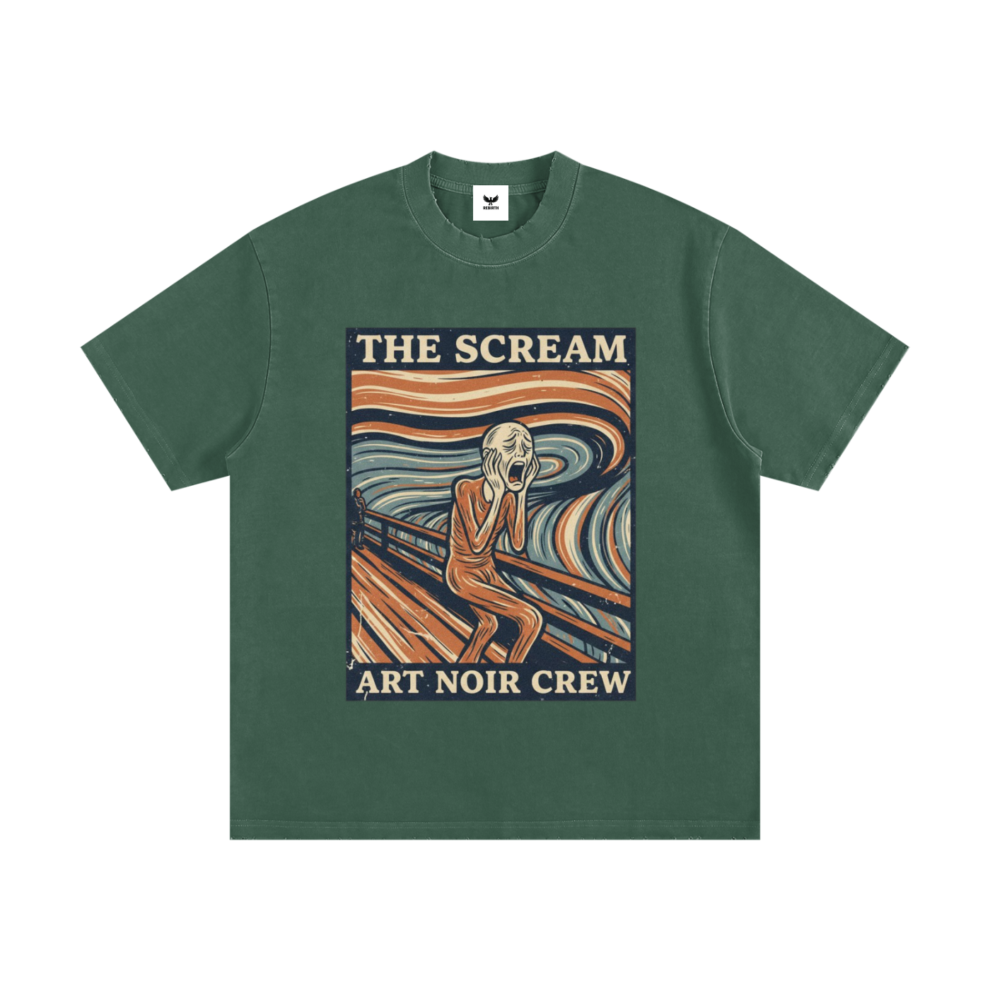 Art Noir Heavyweight Vintage Washed Frayed T-Shirt