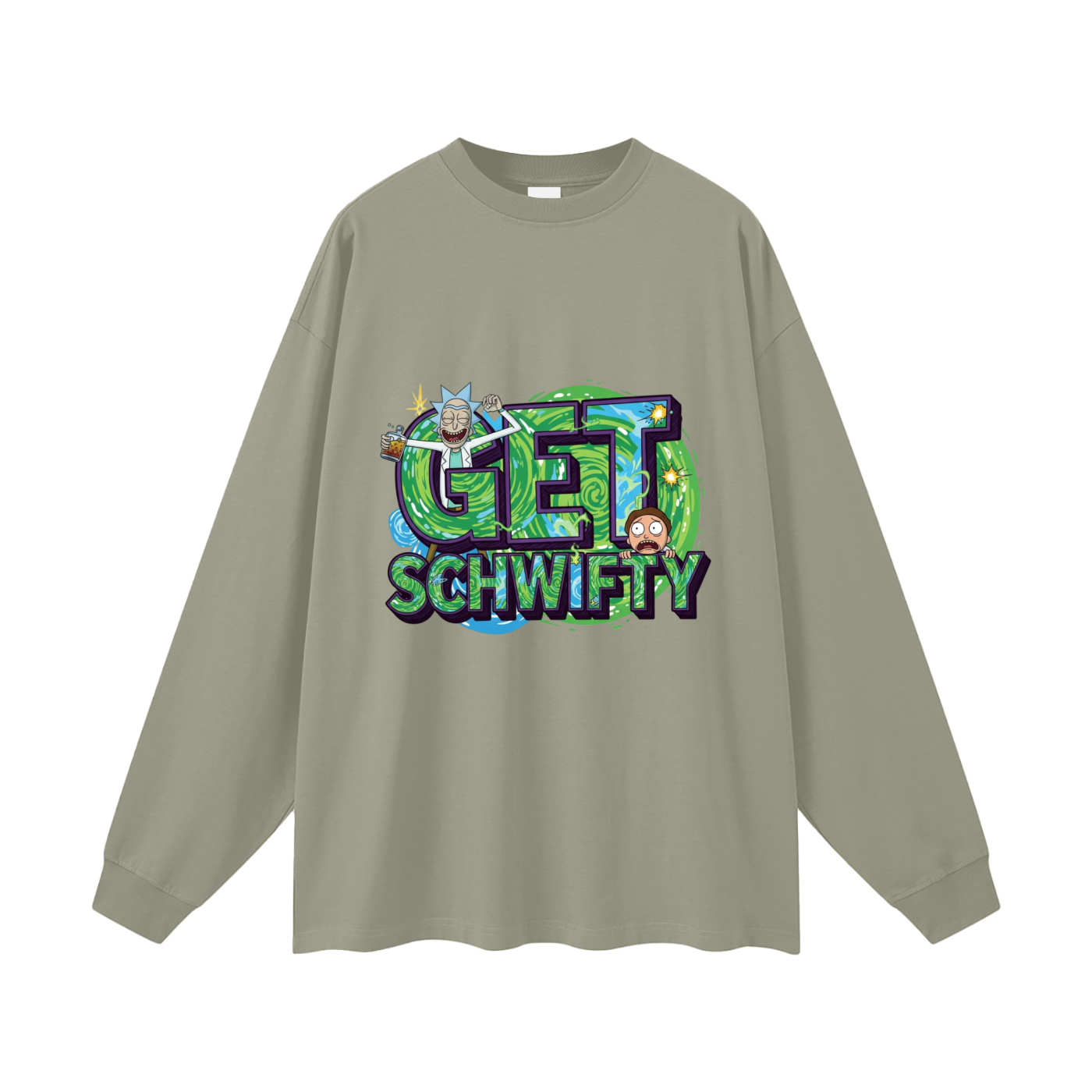 Get Schwifty Rick & Morty Oversized Unisex Long Sleeve T-Shirt