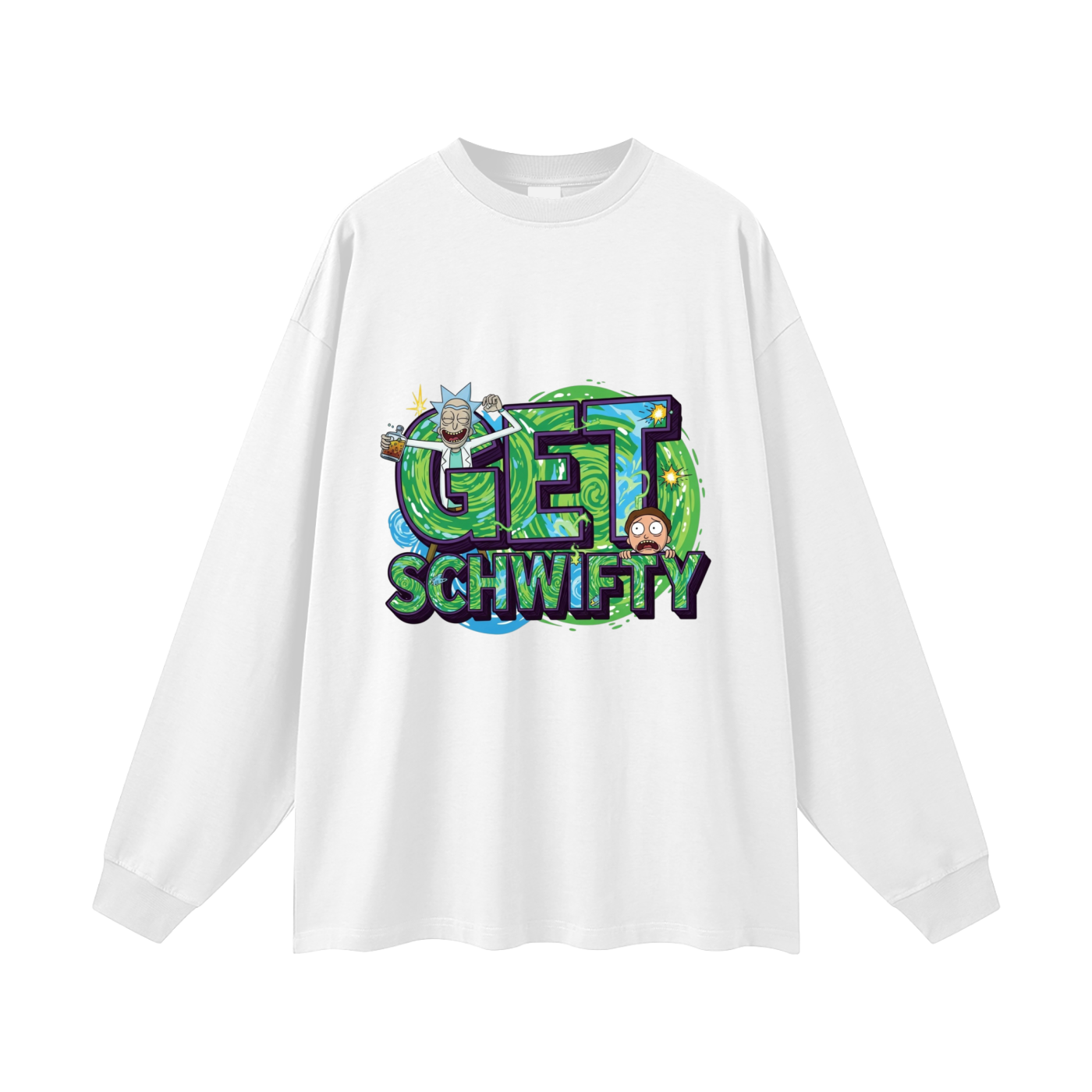 Get Schwifty Rick & Morty Oversized Unisex Long Sleeve T-Shirt