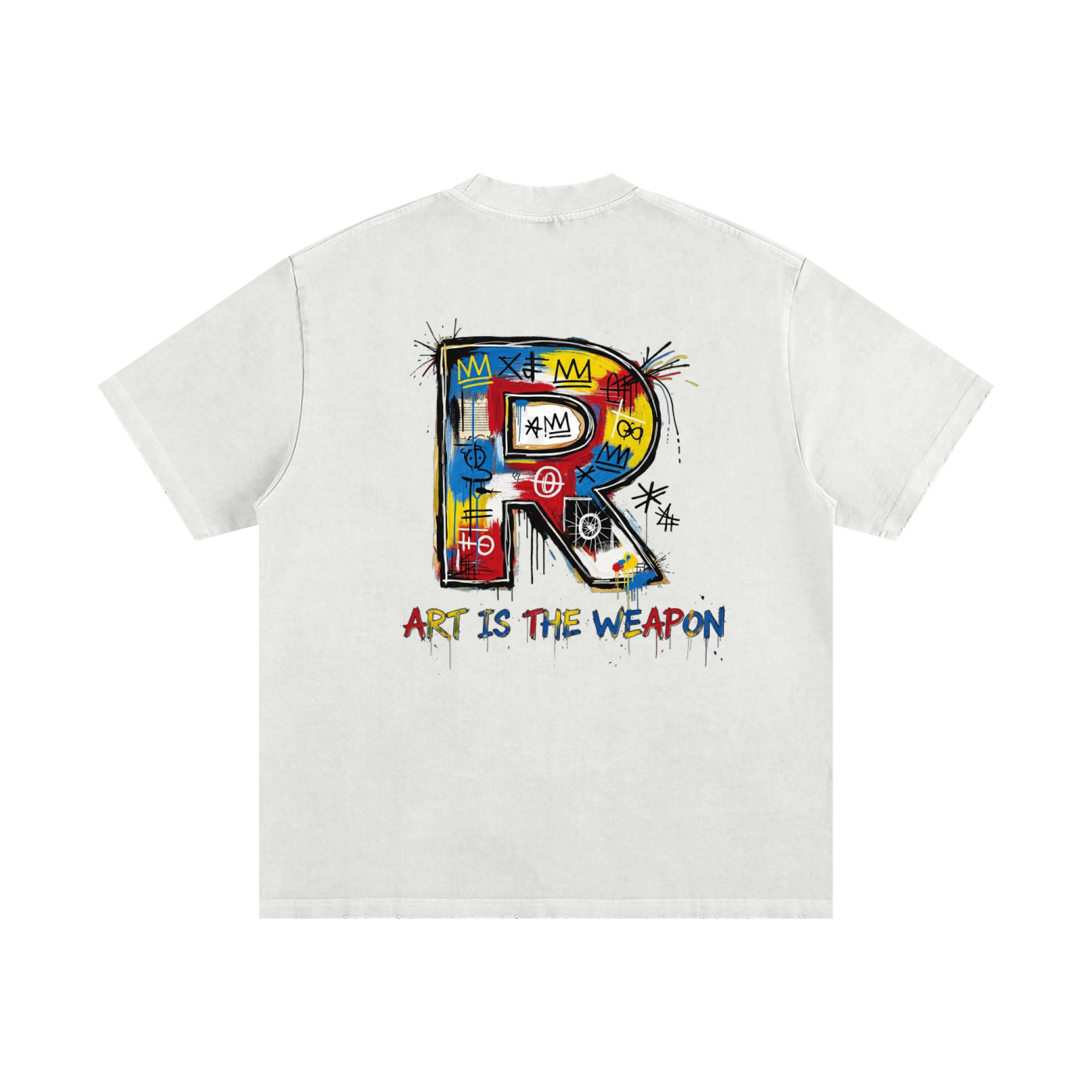 Jean-Michel Basquiat  Heavyweight Vintage Washed Frayed T-Shirt