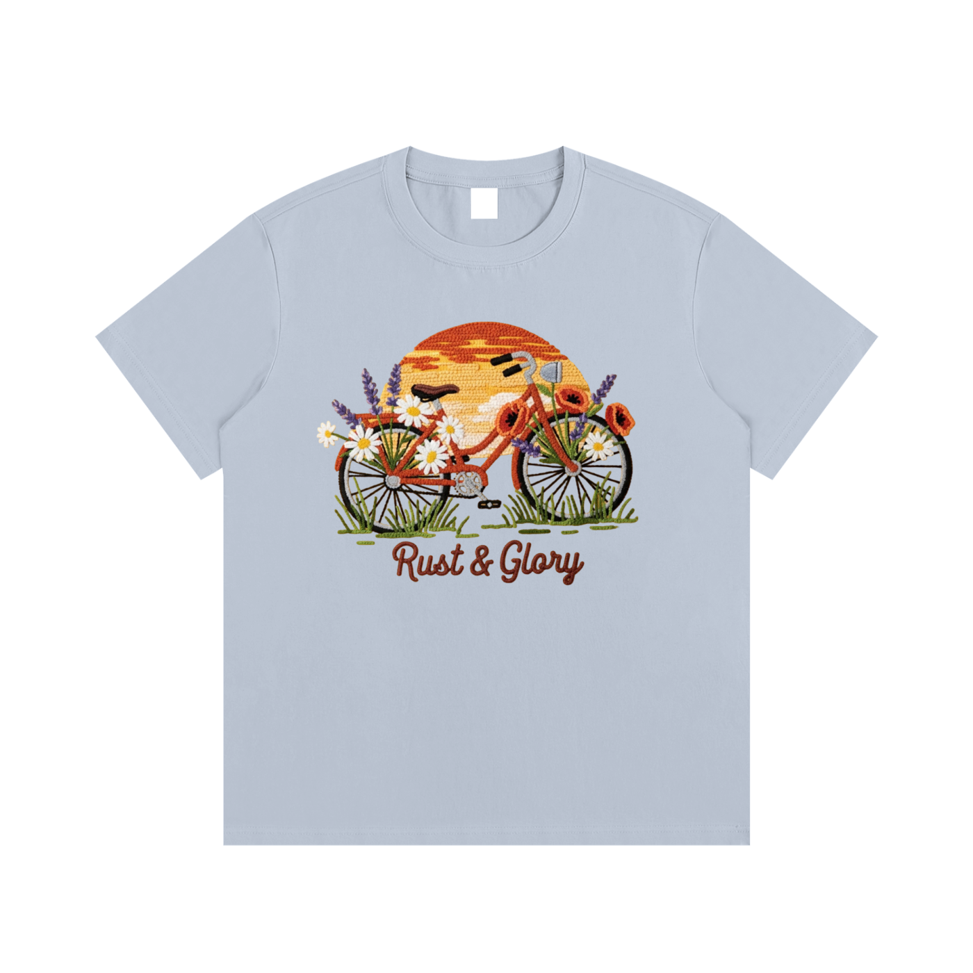 Rust & Glory: Floral Bicycle
 Cotton T-Shirt