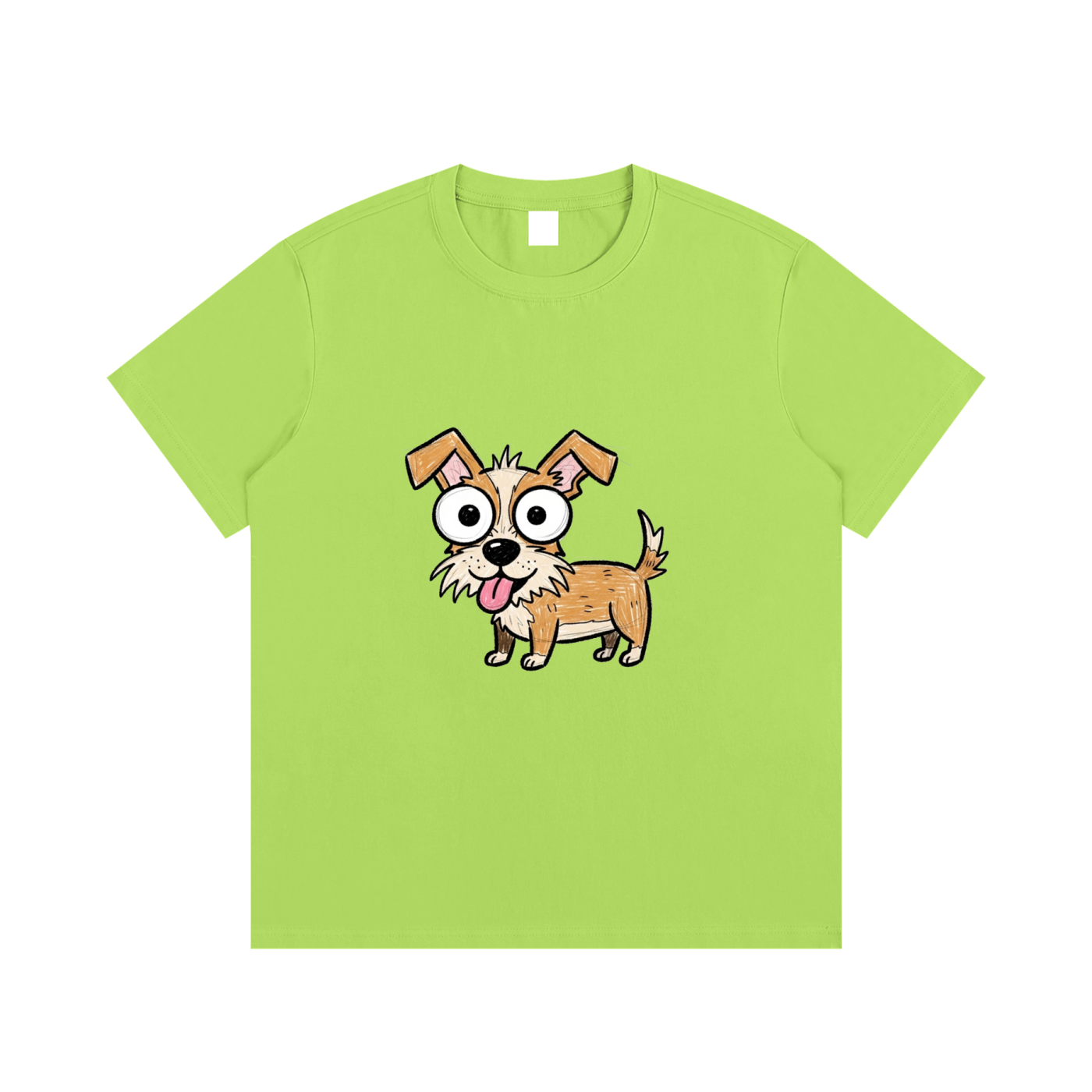 Big-Eyed Scruffy Pup
 Cotton T-Shirt