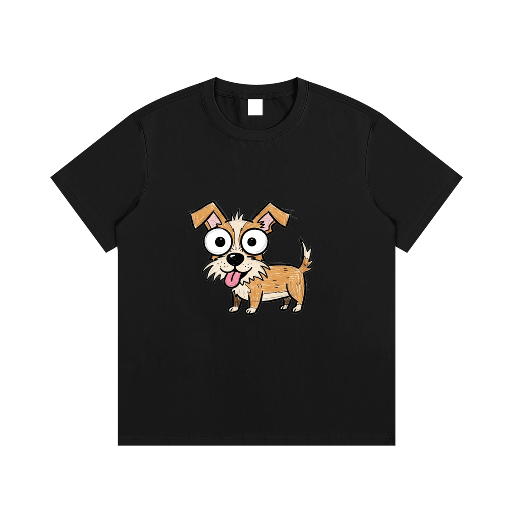 Big-Eyed Scruffy Pup
 Cotton T-Shirt