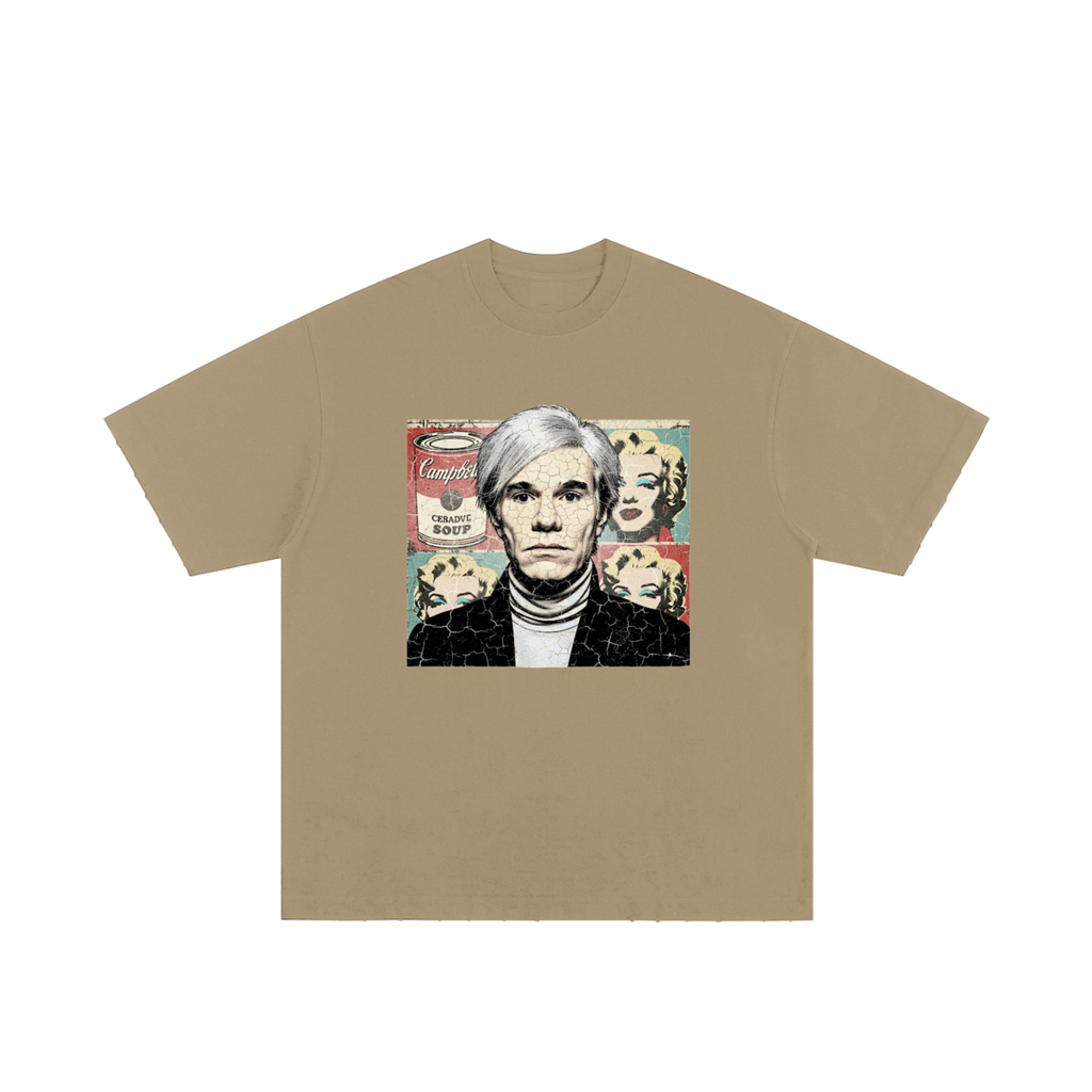 Andy Warhol Pop Art Heavyweight Hand-frayed T-Shirt