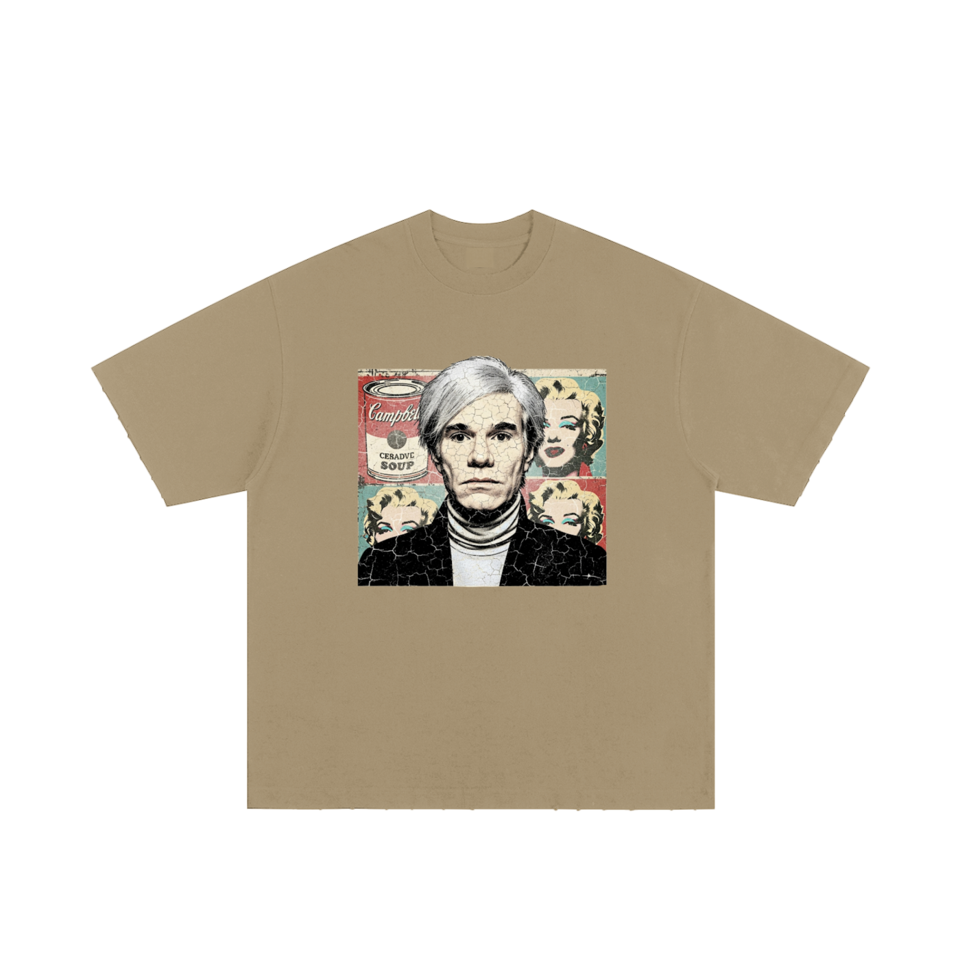 Andy Warhol Pop Art Heavyweight Hand-frayed T-Shirt